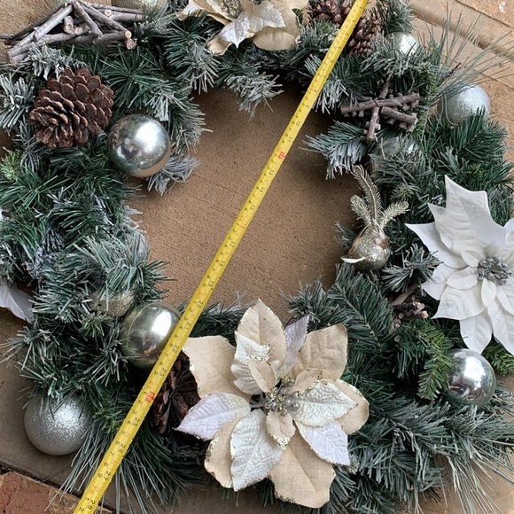 Christmas wreath super large outdoor door glitter holidays - Picture 13 of 13